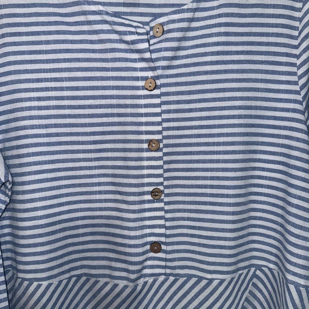Blue and White Striped Emery Rose Knee Length Dress Size Large - Picture 4 of 7